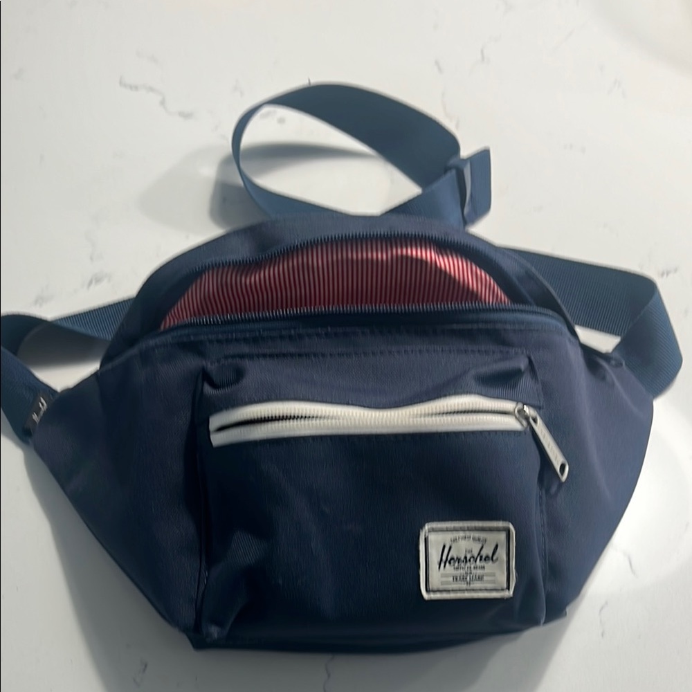 Herschel Supply Company Blue and Red Belt Bag Functional Design